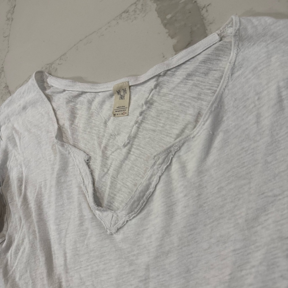 Free People We The Free Head In The Clouds Top Womens Large Washed Stripe White - Picture 8 of 12